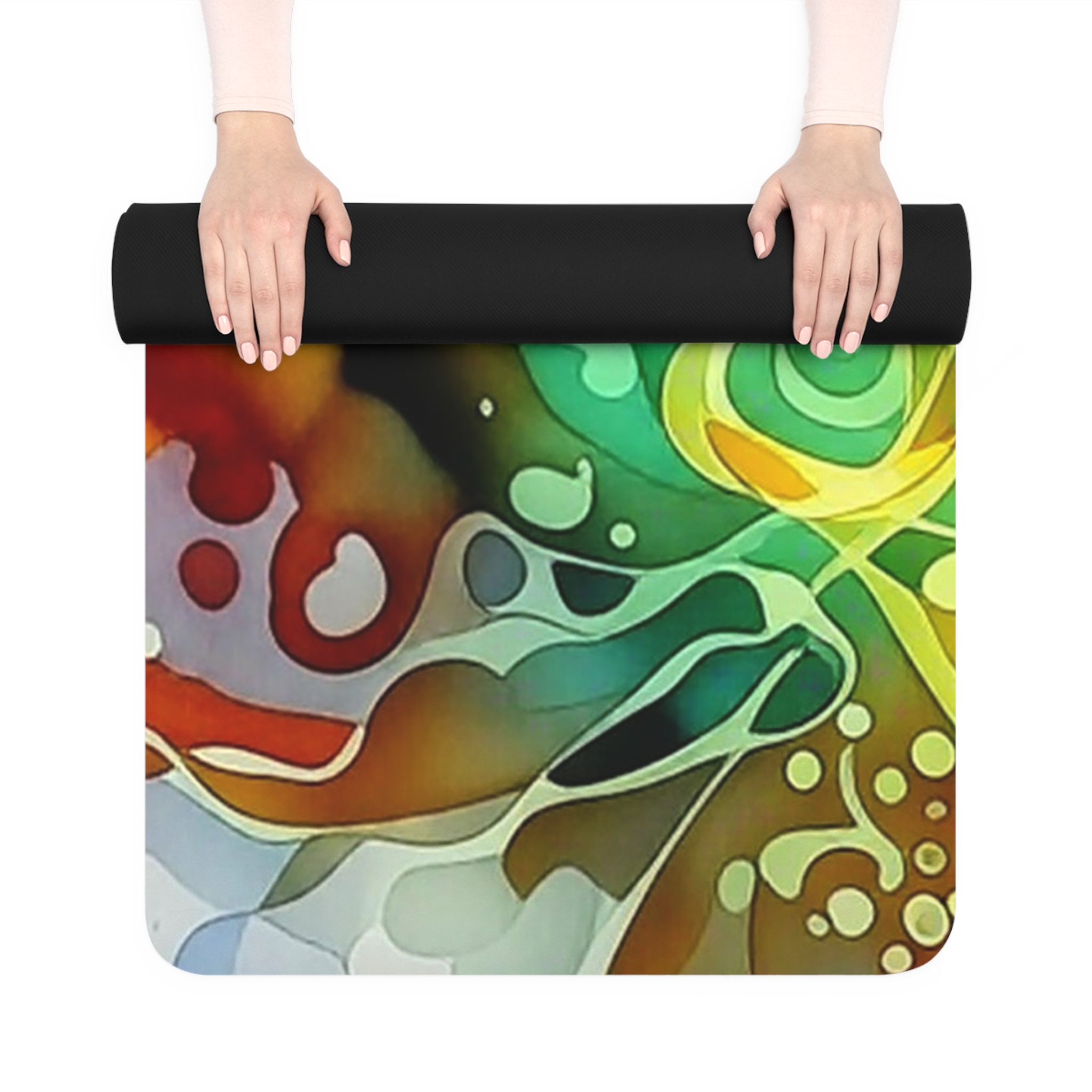Vibrant Yoga Mat for Meditation and Exercise, Eco-Friendly Non-Slip Rubber Mat, Fitness Gift, Wellness Yoga Accessory - Image 3