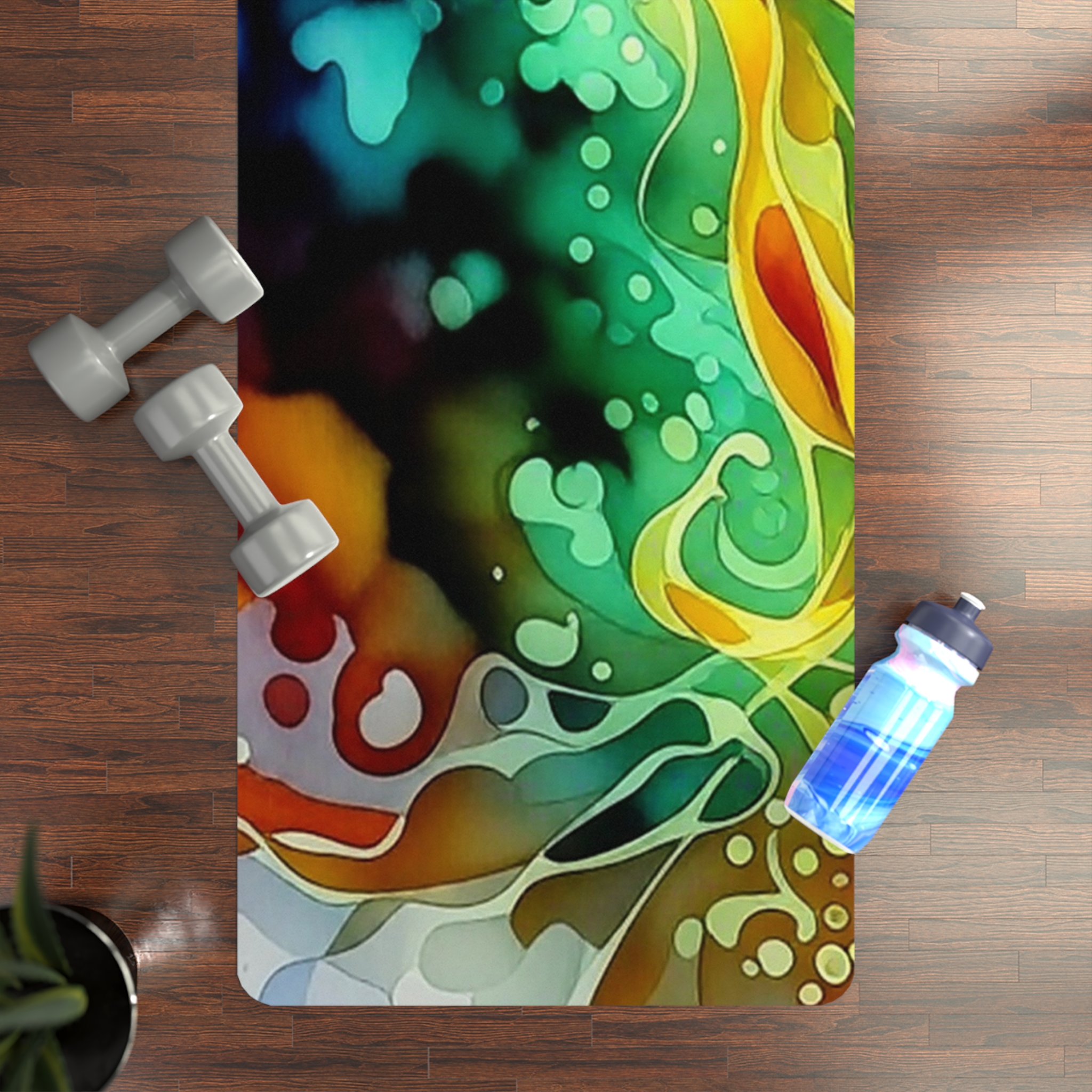 Vibrant Yoga Mat for Meditation and Exercise, Eco-Friendly Non-Slip Rubber Mat, Fitness Gift, Wellness Yoga Accessory - Image 4