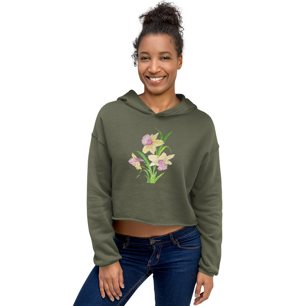 Crop Hoodie w/Sofi's Daffodils